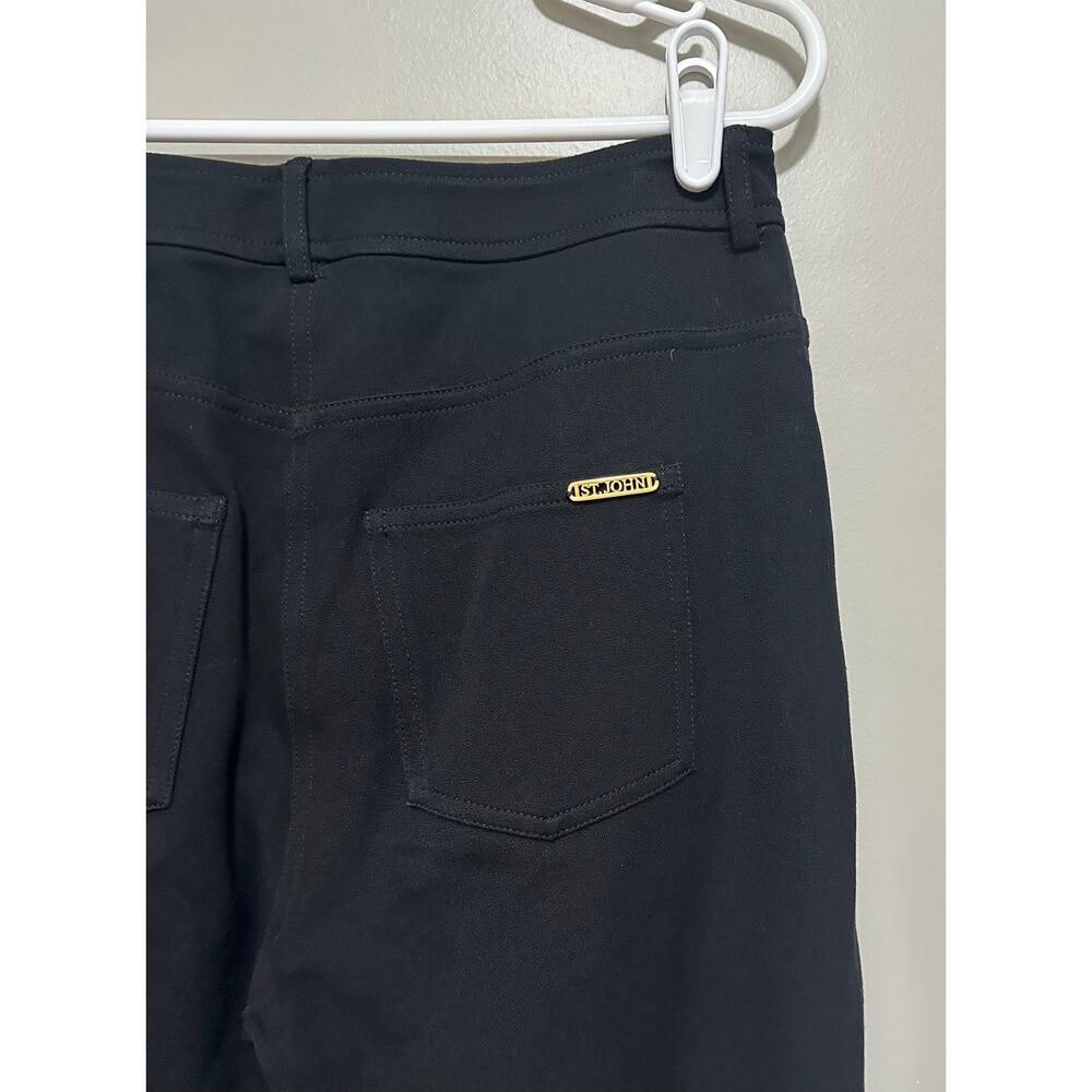 St John Black Pants Gold Hardware Stretch Twill Womens 6 - Picture 5 of 6
